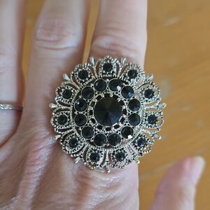 Elegant Black Stone Women's Ring